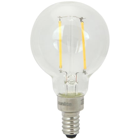 Sunlite LED G16.5 Filament Style Globe Light Bulb, 2.5W 25W=, 250 lumens, Dimmable, E12, 3000K, 6PK 40959-SU